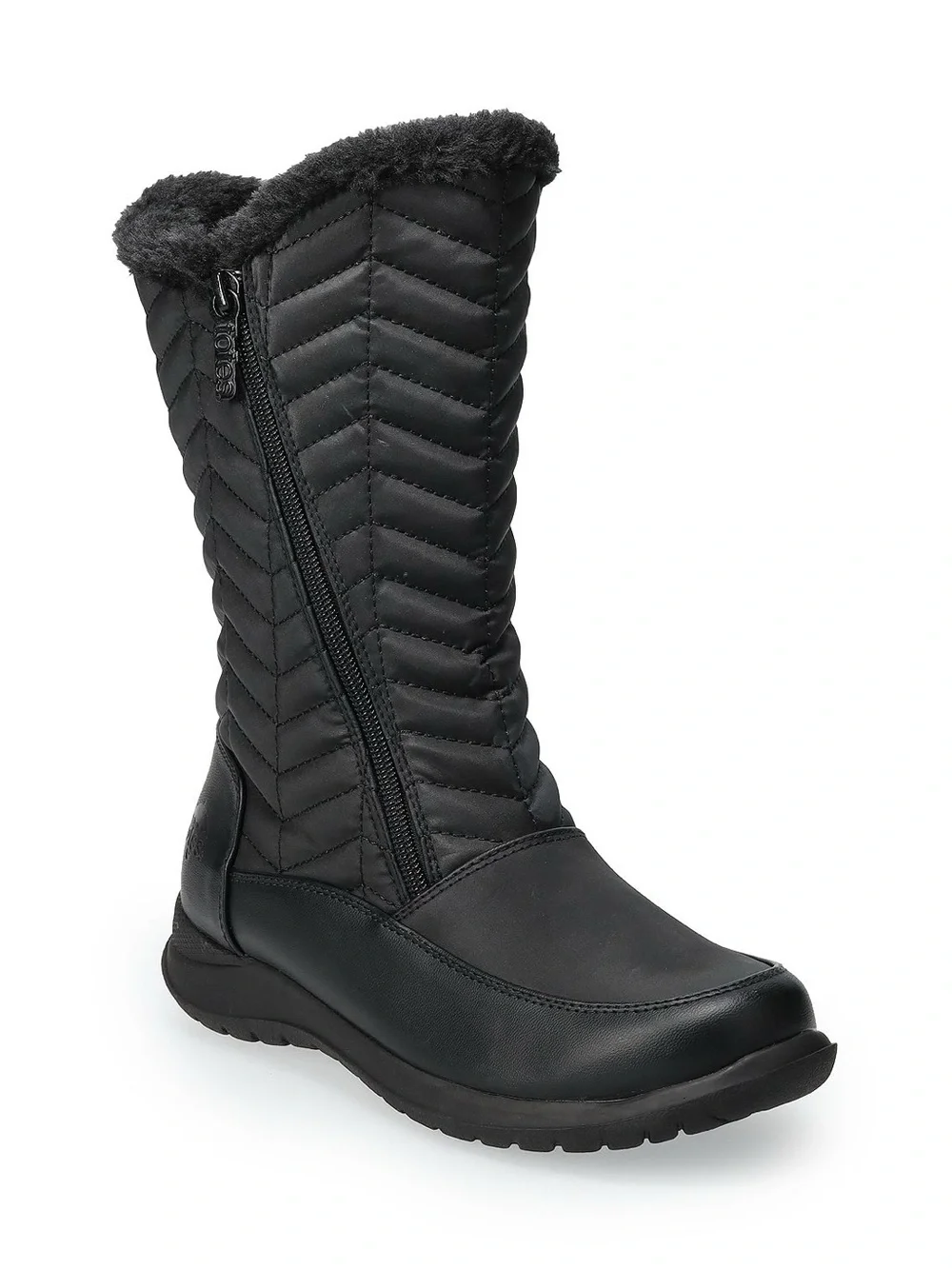New totes Women's Black Insulated Mid-Calf Winter Boots 8